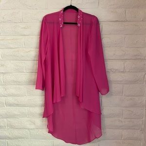 Fuchsia chiffon jacket long